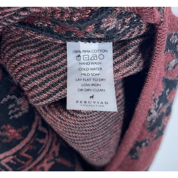 SOLD Peruvian Connection Midi Sweater Dress L Long Sleeves Tapestry Pima Cotton - Picture 9 of 11